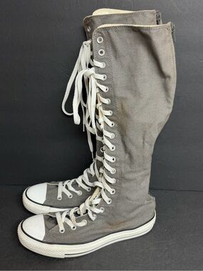 Converse Women Chuck Taylor All Star XXHi Knee High Gray Sharkskin Sneakers 8.5